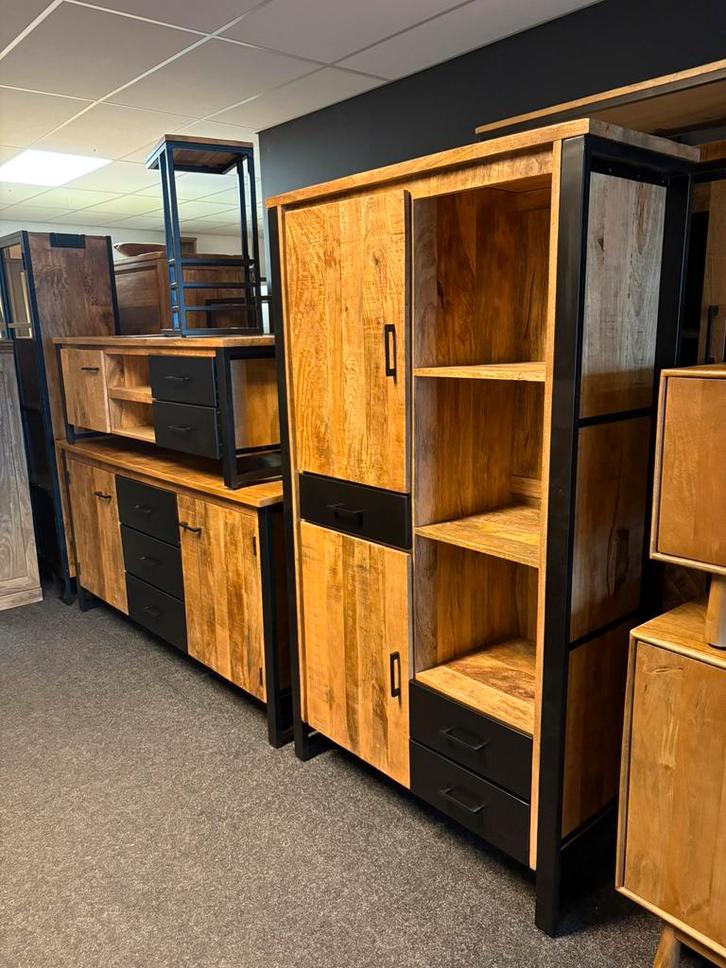 Complete eetkamer van mangohout - direct leverbaar!, Huis en Inrichting, Complete eetkamers, Nieuw, Ophalen of Verzenden