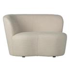 WOOOD fauteuil Stone crème bouclé stof met leuning links, Huis en Inrichting, Fauteuils, Ophalen, 100 tot 125 cm, Zo goed als nieuw