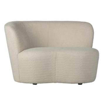 WOOOD fauteuil Stone crème bouclé stof met leuning links beschikbaar voor biedingen