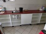 Noodkeuken. 300 cm lang., Huis en Inrichting, Ophalen, Wit, Kunststof, Enkelwandige keuken