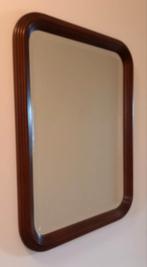 Facet geslepen spiegel met houten lijst en afgeronde hoeken, Ophalen, Rechthoekig