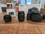Canon 90D + EF 18-55mm f4.0/5.6 + EF 50mm f1.8, Audio, Tv en Foto, Fotocamera's Digitaal, Ophalen, Zo goed als nieuw, Spiegelreflex
