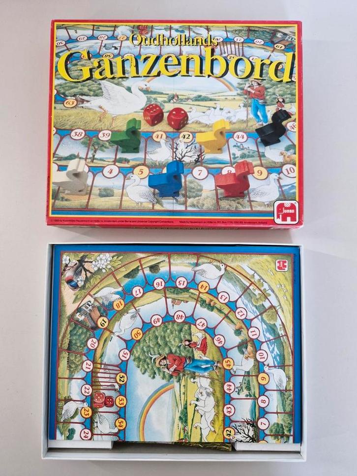 Oudhollands Ganzenbord (Jumbo), Hobby en Vrije tijd, Gezelschapsspellen | Bordspellen, Zo goed als nieuw, Ophalen of Verzenden