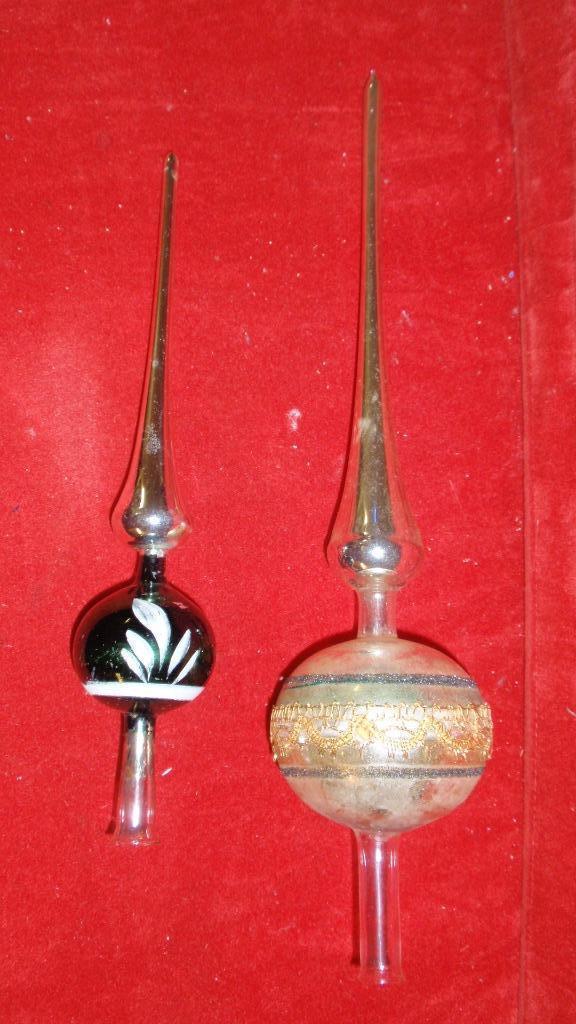 Oude glazen kerstbal 2 x kerstpiek, Diversen, Kerst, Gebruikt, Ophalen of Verzenden