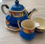Wedgwood &co blauwe set: theepot, bordje, suiker & melkstel, Ophalen of Verzenden