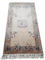 Handgeknoopt oosters zijde tapijt floral blossoms 92x155cm, Crème, Nieuw, HYPE POP-UP, Oosters