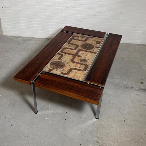 Salontafel palisanderhout (rosewood) Svend Aage Jessen Deens, Huis en Inrichting, Tafels | Salontafels, Zo goed als nieuw, Minder dan 50 cm