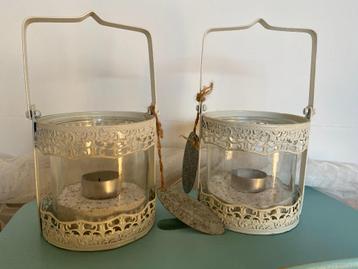 2 creme  waxinelichten van Countryfield beschikbaar voor biedingen