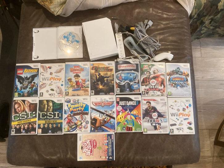 Nintendo Wii Console + 14 Games - Complete Set!, Spelcomputers en Games, Games | Nintendo Wii, Gebruikt, Overige genres, 3 spelers of meer