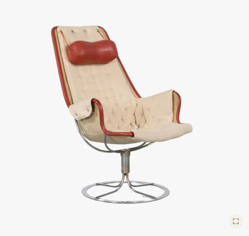 Bruno Mathsson Jetson fauteuil Dux jaren '70, Huis en Inrichting, Fauteuils, Gebruikt, Metaal, Stof, 50 tot 75 cm, 75 tot 100 cm