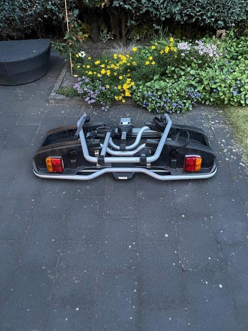 Fietsendrager Thule EP 916 voor 2 elektrische fietsen, Auto diversen, Fietsendragers, Gebruikt, Trekhaakdrager, 2 fietsen, Brede banden