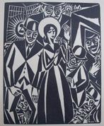 Frans Masereel (1889-1972) Houtsnede 'Vrouw alleen' ~1920. A, Antiek en Kunst, Kunst | Etsen en Gravures, Verzenden