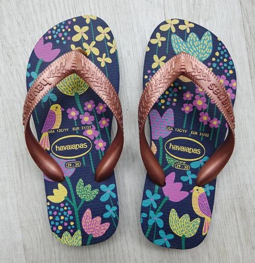Kleurrijke Havaianas slippers - bloemen - vogels - mt 31/ 32, Kinderen en Baby's, Kinderkleding | Schoenen en Sokken, Nieuw, Overige typen