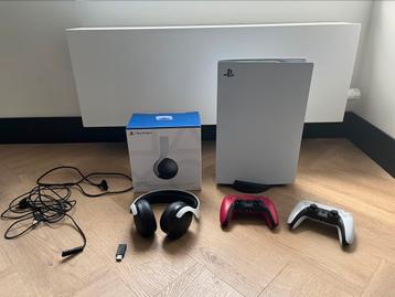 PlayStation 5 met wireless headset & 2 controllers
