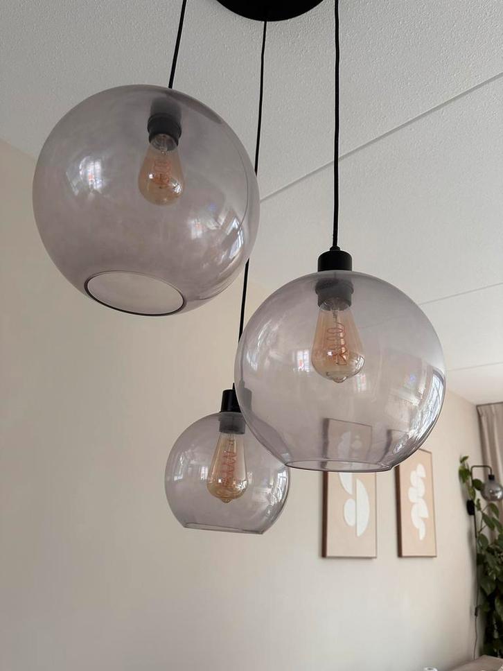GAMMA hanglamp Bram rookglas Ø60 cm, Huis en Inrichting, Lampen | Hanglampen, Minder dan 50 cm, Metaal, Ophalen of Verzenden