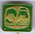 Klaasje & Pimpernel groen op koper strip speldje ( S_036a ), Verzamelen, Speldjes, Pins en Buttons, Verzenden, Zo goed als nieuw