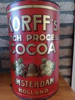 Korff s cocoa  cacao blik trommel  amsterdam holland, Overige merken, Overige, Ophalen of Verzenden
