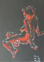 Acryl schilderij naar naakt model, Ophalen of Verzenden