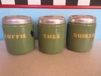 Vintage Emaille koffie thee en suiker voorraad bussen, Antiek en Kunst, Ophalen of Verzenden