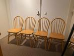 4 houten windsor eetkamerstoelen (vintage), Huis en Inrichting, Stoelen, Ophalen, Gebruikt, Bruin