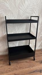 Handige keukentrolley zwart, Huis en Inrichting, Tafels | Sidetables, Ophalen, 50 tot 100 cm, Zo goed als nieuw, 25 tot 50 cm