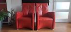 Leolux rode leren stoelen, Huis en Inrichting, Stoelen, Ophalen, Gebruikt, Twee, Leer