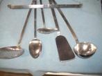 Vintage Sola hamerslag 6-delig lepelrek lepels + muurbeugel, Antiek en Kunst, Ophalen