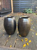 Grote vazen, twee stuks brons, Steen, Gebruikt, Overige kleuren, Ophalen of Verzenden