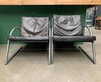 Set fauteuils Gerard vd Berg Rohe '70 - vintage retro stoel, Gebruikt, Metaal, Vintage, 75 tot 100 cm