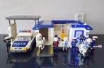 Playmobilpolitiestation, politieauto, 2 motors + 8 figuren, Kinderen en Baby's, Speelgoed | Playmobil, Ophalen of Verzenden, Gebruikt