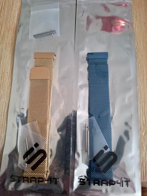Splinternieuw  Strap-it Luxe Melanese bandjes goud&bleu RVS, Sieraden, Tassen en Uiterlijk, Horloges | Heren, Nieuw, Polshorloge