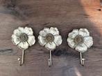 Gouden bloem wandhaken, Huis en Inrichting, Woonaccessoires | Kapstokken, Ophalen, Zo goed als nieuw, Metaal, Minder dan 100 cm