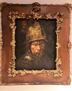Schilderij van man met helm, 66x76 cm, Antiek en Kunst, Ophalen of Verzenden