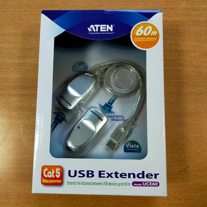 USB Aten UCE60 verlenger over netwerkkabel - USB1.1 `NIEUW`, Computers en Software, USB Sticks, Nieuw, Ophalen