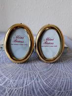 2 mooie, ongebruikte ovale vintage fotolijstjes Mini Brass, Antiek en Kunst, Curiosa en Brocante, Verzenden