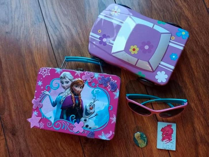Frozen koffertje / zonnebril / auto blik ,Gratis op te halen, Kinderen en Baby's, Speelgoed | Overig, Gebruikt, Ophalen