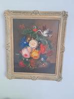 Prachtig Geschilderd Bloemen Schilderij met Fraaie Lijst!, Ophalen of Verzenden