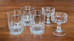 5 Cristal d’Arques Louvre glazen, Ophalen of Verzenden, Zo goed als nieuw, Overige typen