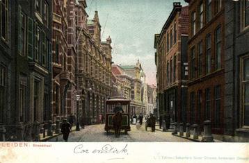 Leiden, Breestraat - paardetram - 1905 gelopen beschikbaar voor biedingen