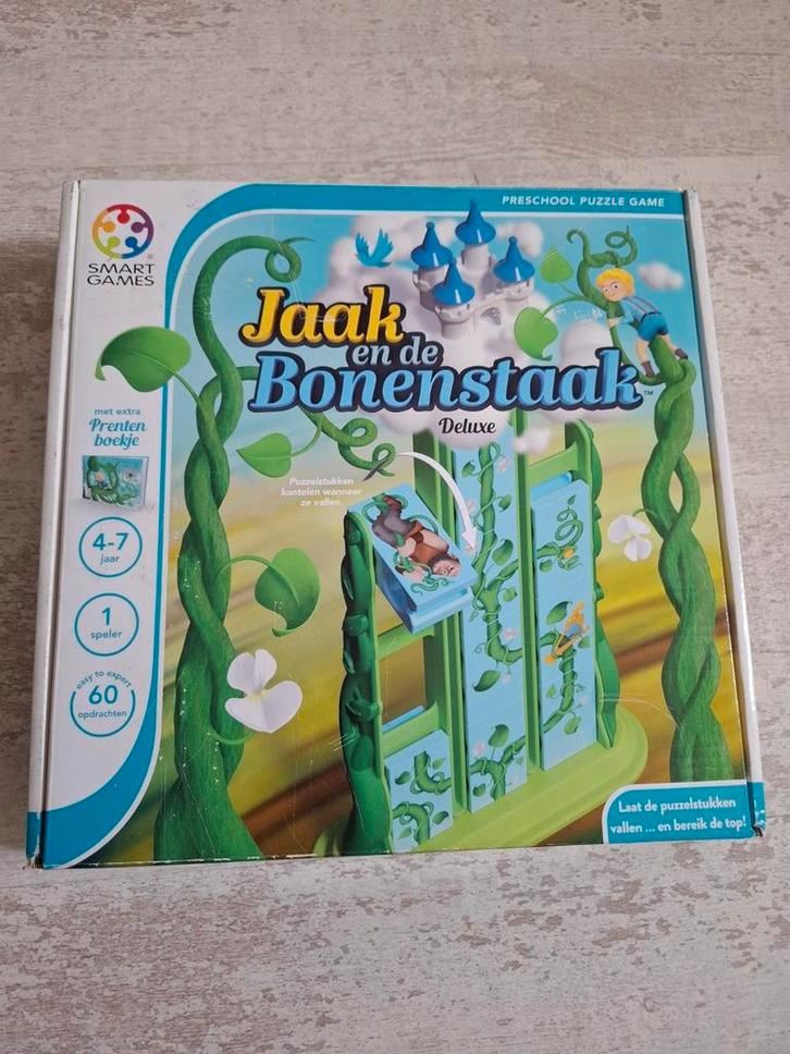 JAAK EN DE BONENSTAAK smart games denk spel Sjaak, Hobby en Vrije tijd, Gezelschapsspellen | Overige, Zo goed als nieuw, Een of twee spelers