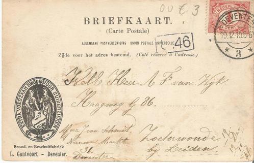 Deventer De Waag reclamekaart brood- beschuitfabriek 1910, Verzamelen, Merken en Reclamevoorwerpen, Gebruikt, Overige typen, Verzenden