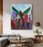 Schilderij ‘vleugels van vrijheid’ 100  x 120, Antiek en Kunst, Ophalen of Verzenden