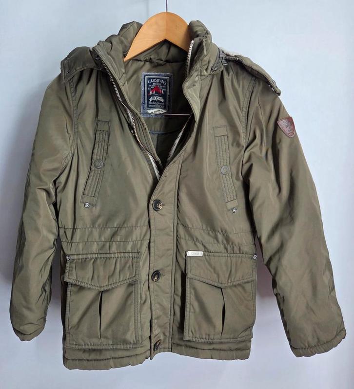 Cars Jeans Winterjas Maat 140 - Donkergroen, Kinderen en Baby's, Kinderkleding | Maat 140, Zo goed als nieuw, Meisje, Jas, Ophalen of Verzenden