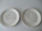 Regout 2 boterhambordjes grijs/rode bloem, Antiek en Kunst, Antiek | Servies los, Ophalen