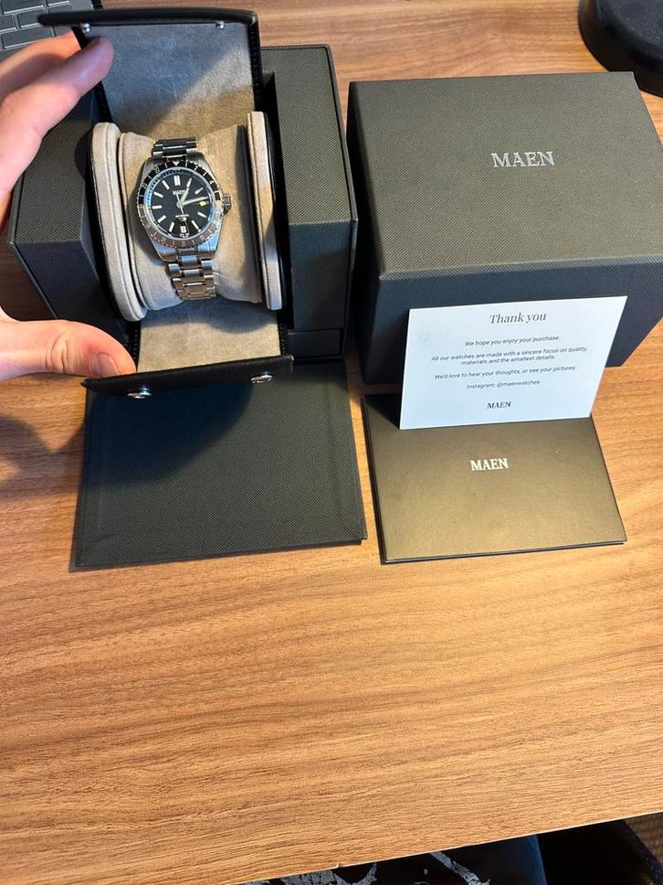 MAEN Hudson GMT 38 ZGAN (full set), Sieraden, Tassen en Uiterlijk, Horloges | Heren, Zo goed als nieuw, Polshorloge, Overige merken