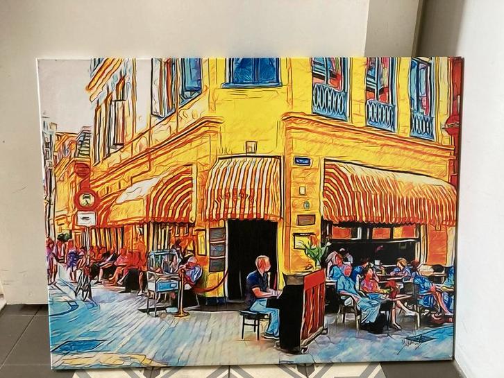 Korenbeurs Cafe Groningen - fine art schilderij, Antiek en Kunst, Kunst | Schilderijen | Klassiek, Ophalen