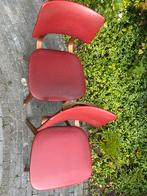 Mid Century Eetkamerstoelen - Set van 2, Huis en Inrichting, Stoelen, Ophalen, Gebruikt, Twee, Rood