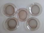 Vintage ARCOROC FRANCE rookglas servies ontbijtborden 5x, Ophalen of Verzenden, Bord(en), Overige stijlen, Glas