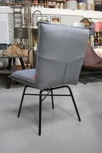 Luxe eetkamerstoelen tuinstoel Sanne Jess draaibaar stof, Huis en Inrichting, Stoelen, Ophalen, Blauw, Zo goed als nieuw, Metaal