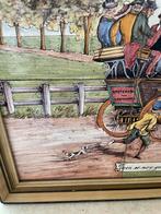 Antieke Tegeltableau - Paard en Wagen, Antiek en Kunst, Ophalen of Verzenden